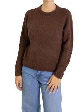 Maglia girocollo tinta unita in mohair 